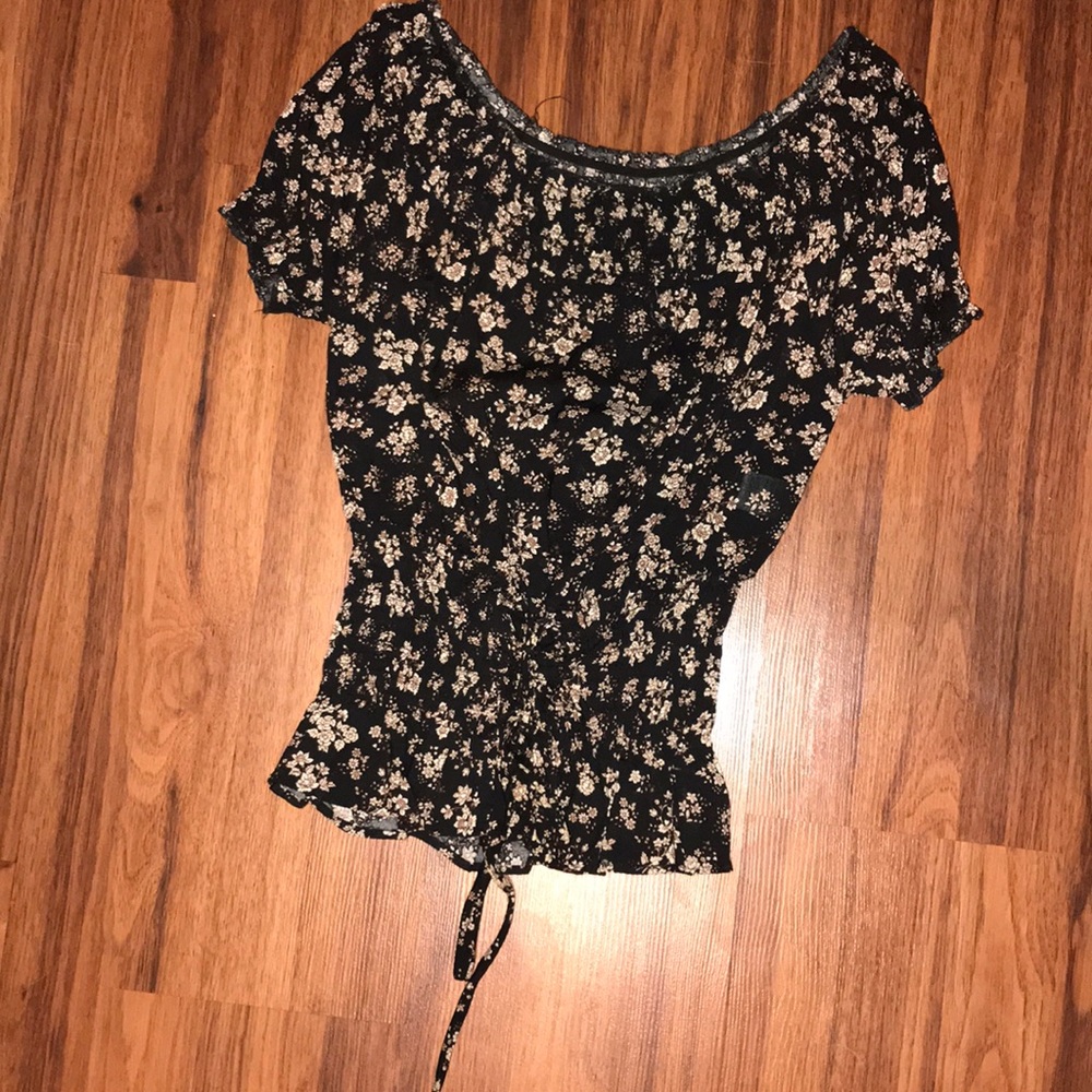 Off the shoulder flower print top